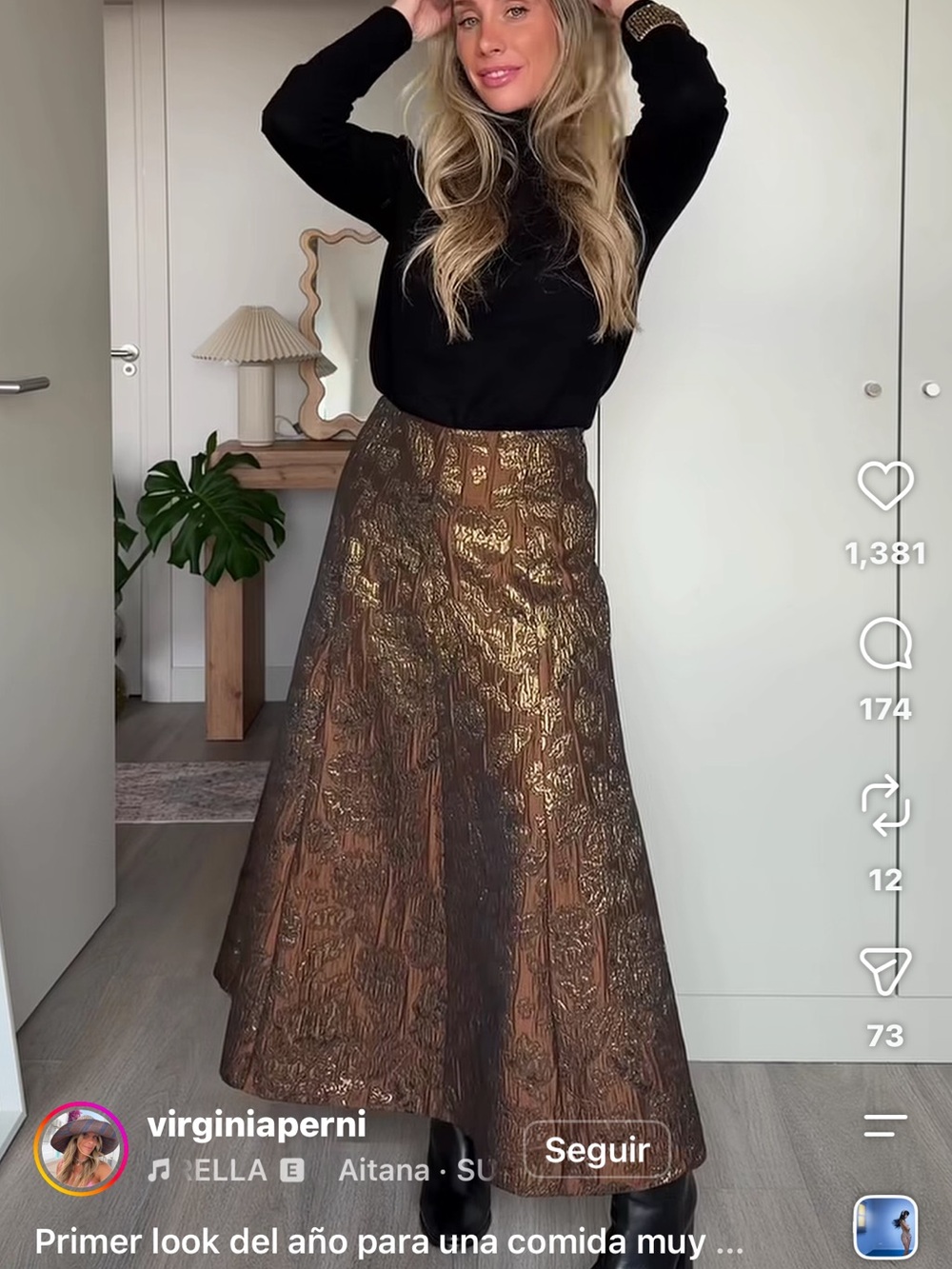Zara Brown Textured Maxi Skirt - Picture 5 of 5